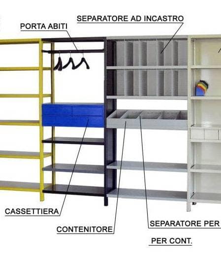 dettaglio 2 scaffalature colorate dettaglio 2 scaffalature colorate