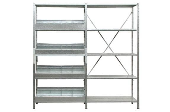 scaffalatura zincata con contenitori divisibili scaffalatura zincata con contenitori divisibili